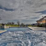 water jets bubbling in custom rectangular pool